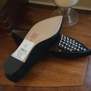 Karl Lagerfeld Black Studded Flats Nwt 50% Savings
